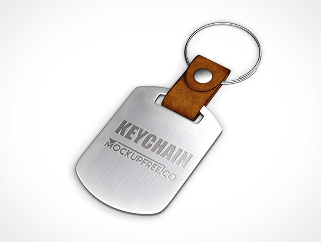 Metal Bearchain & Key Ring PSD Mockup