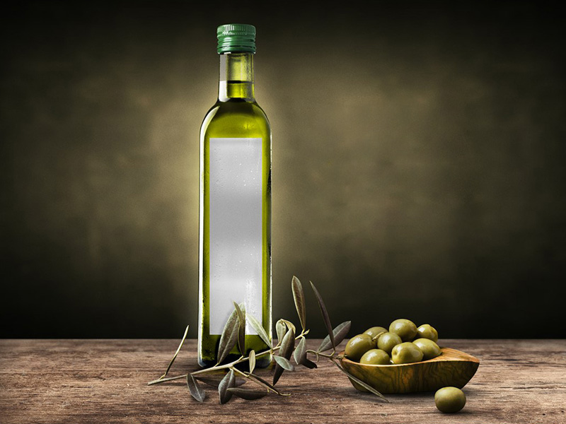 Maquette d’étiquette de bouteille d’huile d’olive et de vinaigre