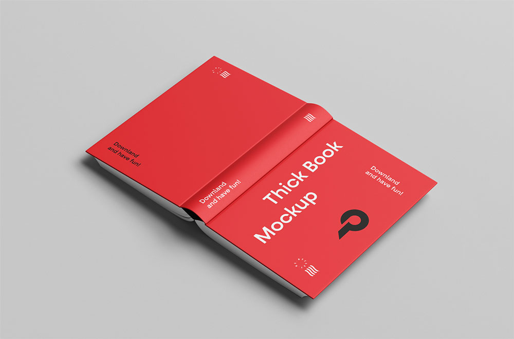 Free Opened Cover Book Mockup