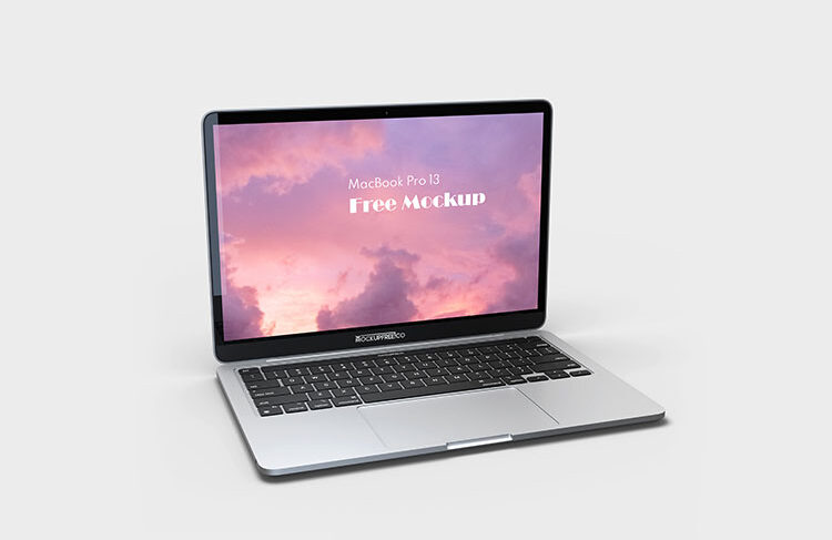 Free Opened MacBook Pro Mockup