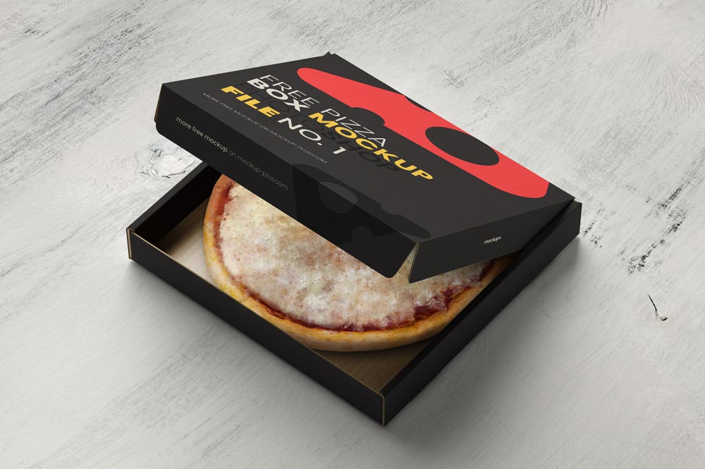 Бесплатная открытая пицца коробка макет