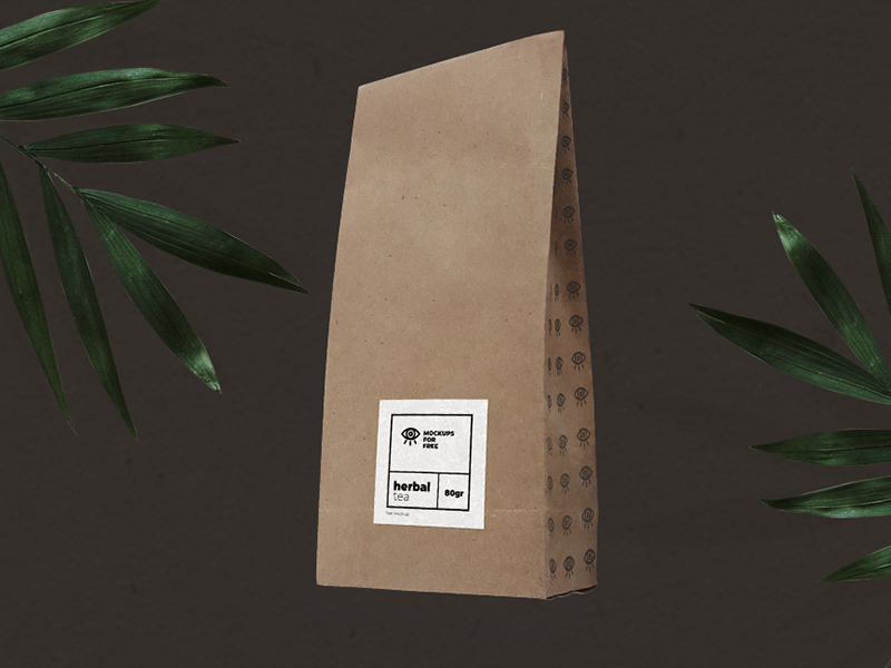 Maquette organique de paquet de thé