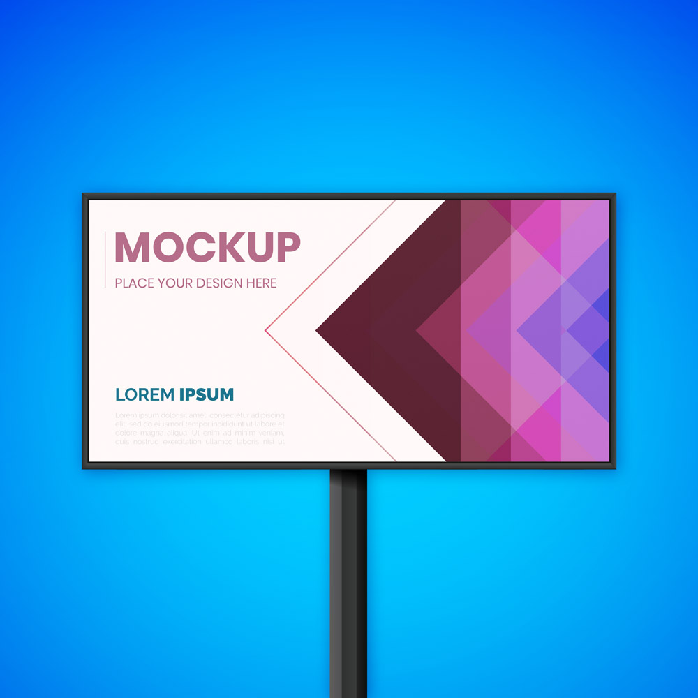 Бесплатный открытый рекламный щит Mockup PSD