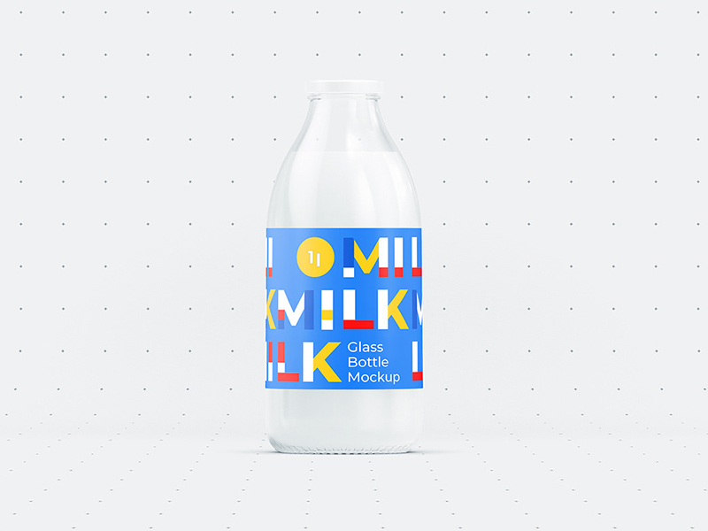 Мокап бутылки молока