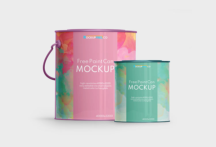 Free Paint Can Mockups