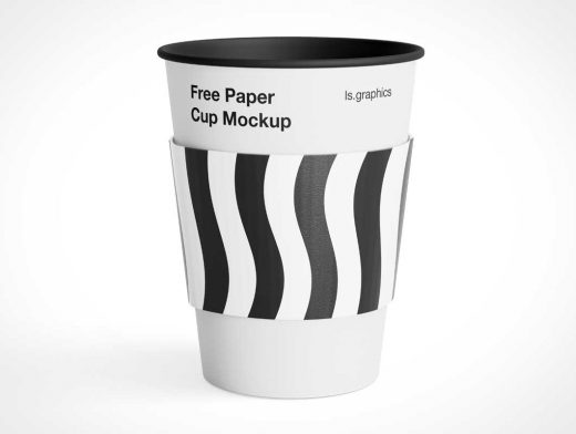 Papierkaffeetasse & gerollte Rand-PSD-Modell
