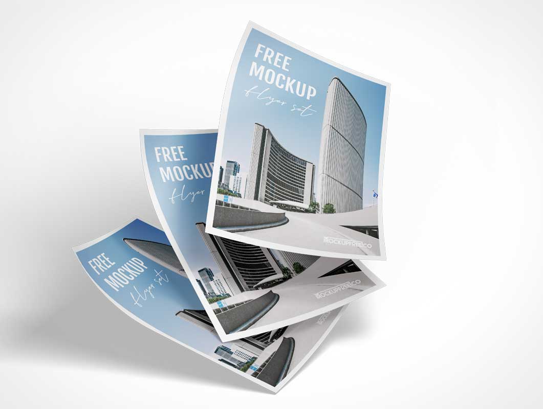 Бумажный флаер Реклама PSD Mockup