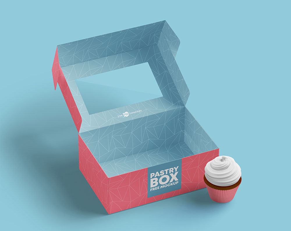 Free Cake Box Carry Packaging Mockup PSD Set - Good Mockups