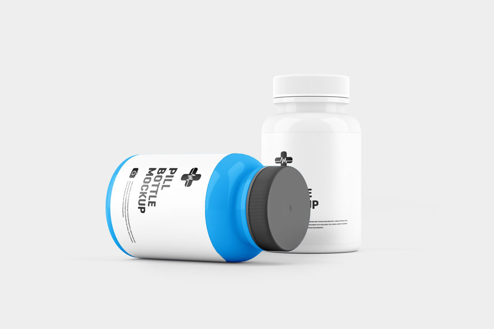 Maquette de bouteille de pilule gratuite PSD