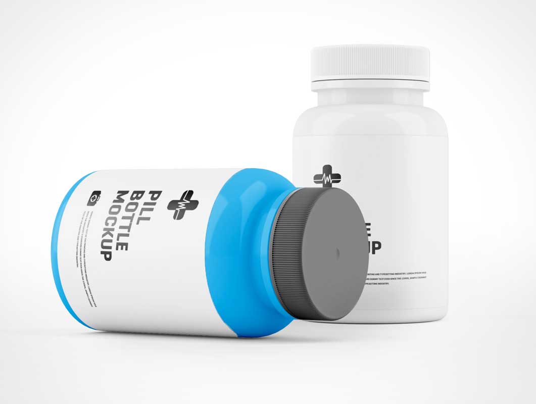 Maquettes PSD emballage de la bouteille de pilule