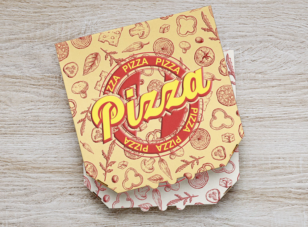 Kostenlose Pizza-Boxen Mockup PSD