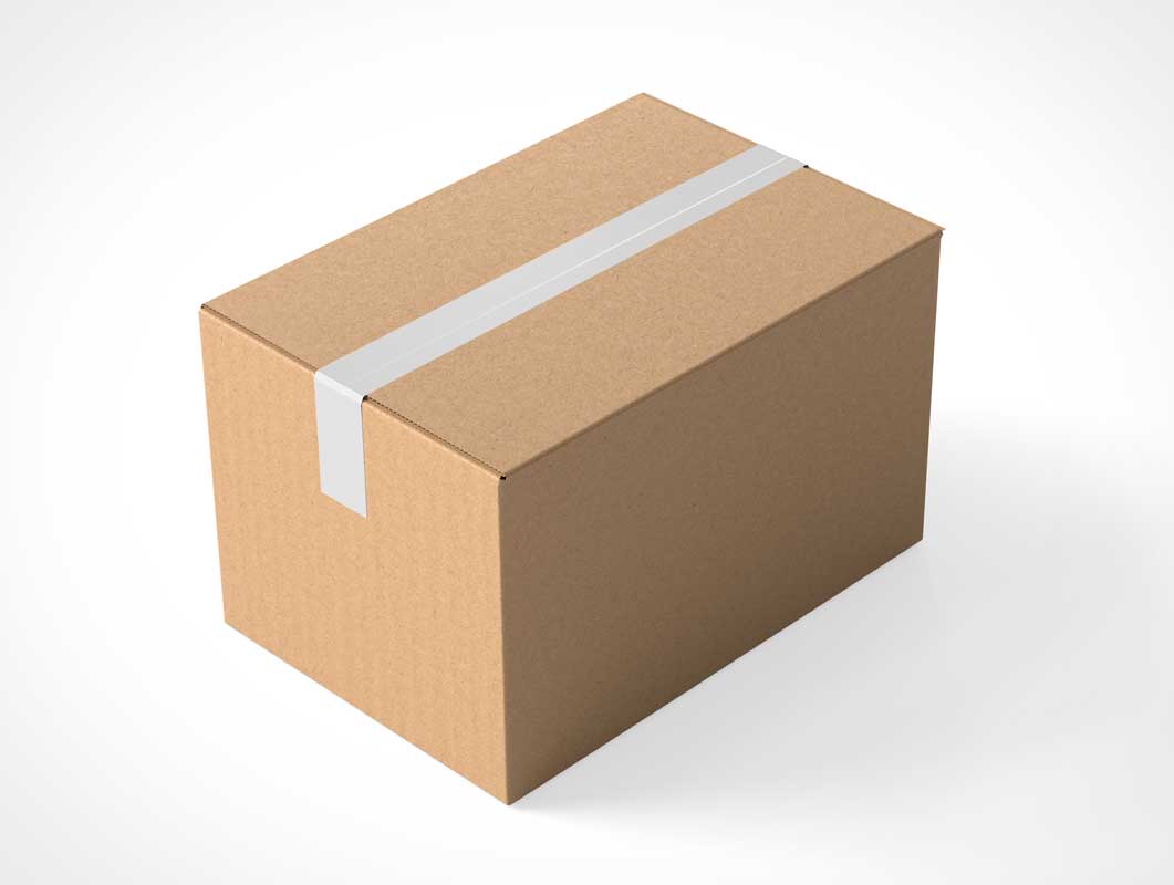 Mockups PSD de caja de envío simple • Mockups PSD