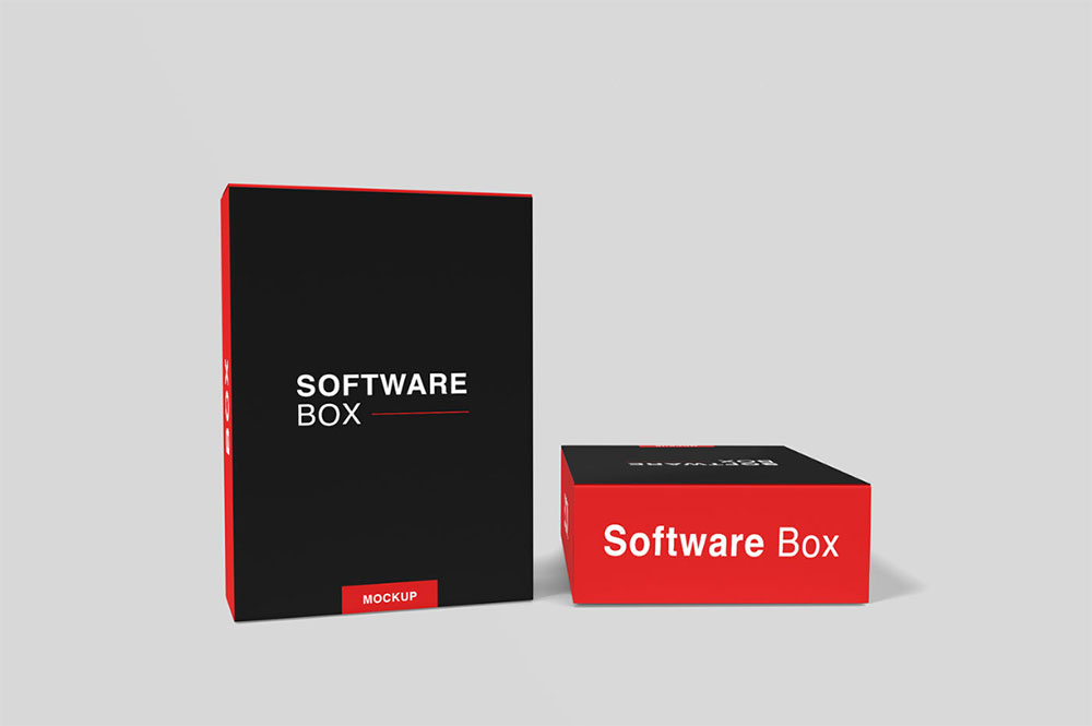 Kostenlose realistische Software-Box-Modell