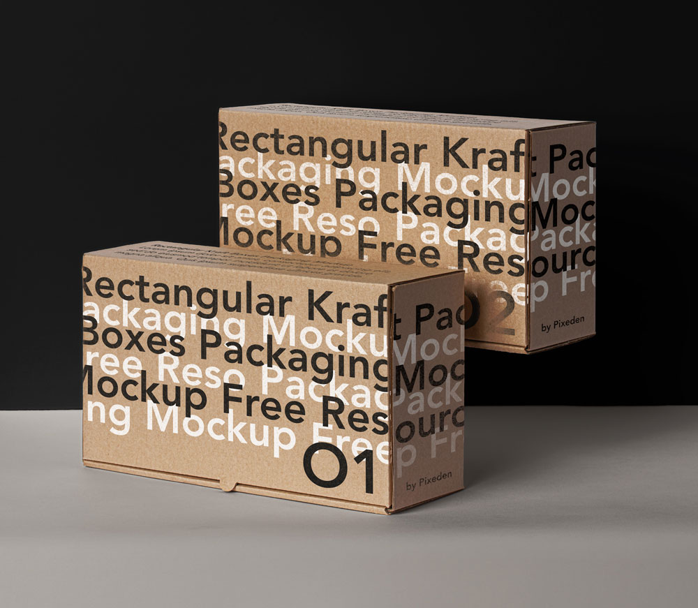 Kostenlose rechteckige Verpackungsbox Mockup PSD
