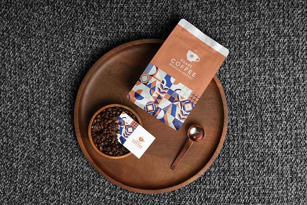 Maqueta de embalaje de café asado gratis