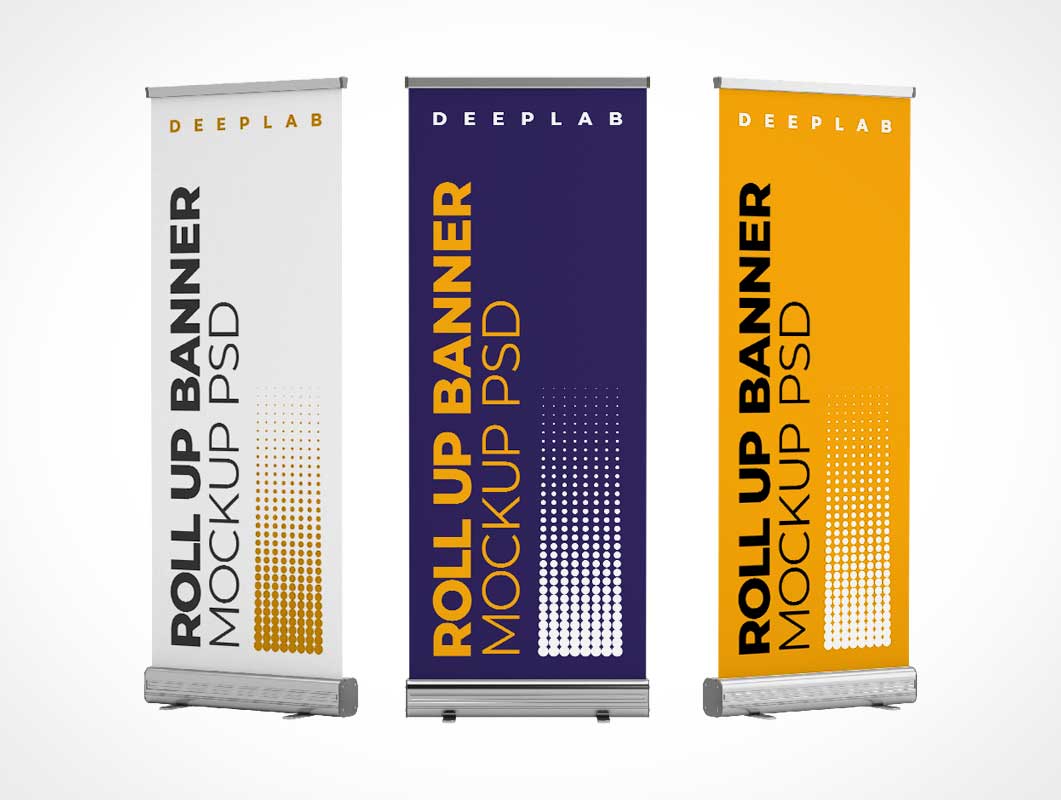 Rollup Trade Show Event Banner Флаг PSD Mockup