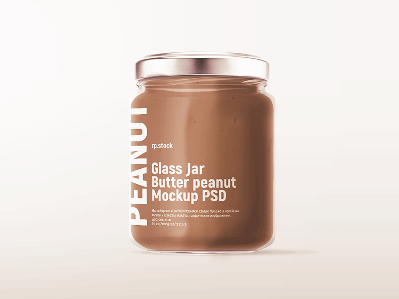 Glass Jar Butter Peanut Mockup