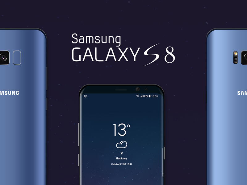 Samsung Галактика S8 Посадка Страница Mockup