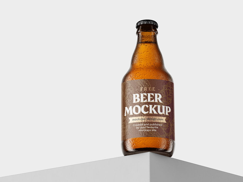 Free Small Beer Bottle Mockup
