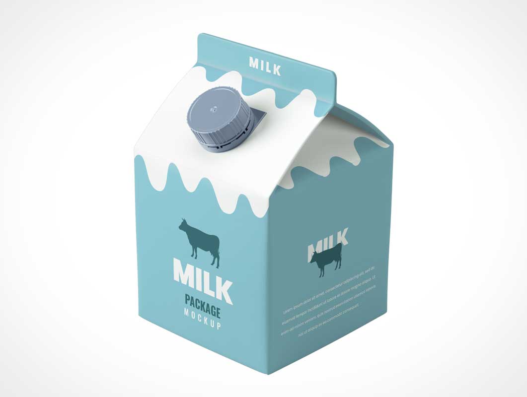 Small Milk Tetra Pak Box Mockups