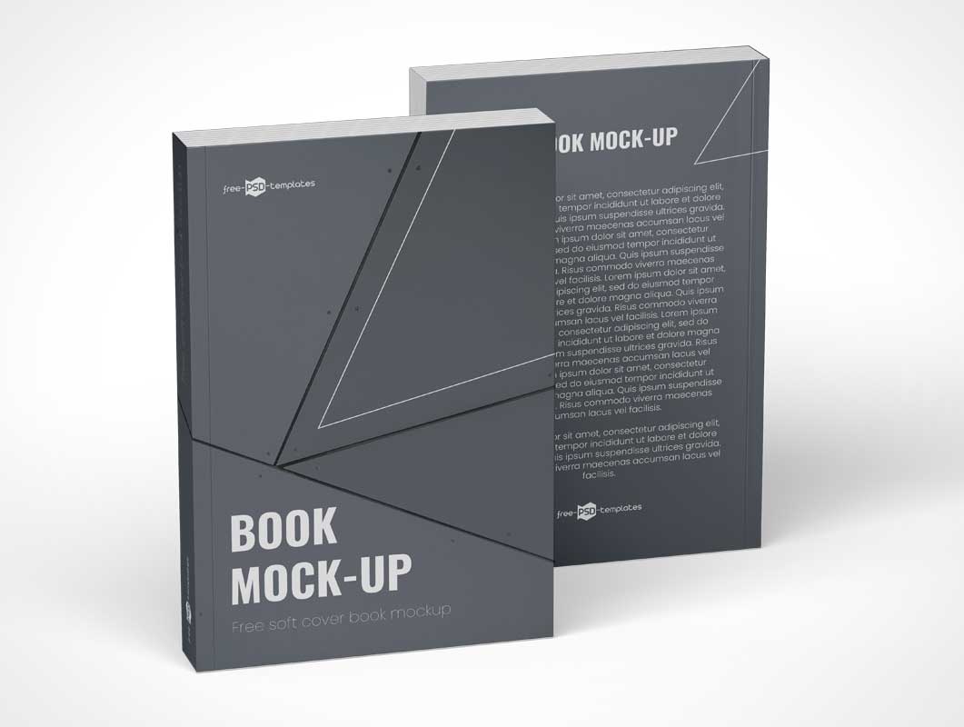 Softcover Buch Front & Back PSD-Mockups