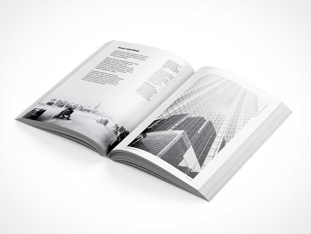 Softcover verteilt Papierbuch PSD-Modell