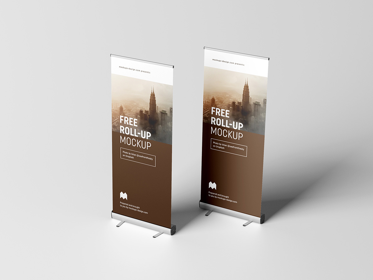 Free Stand Roll-Up Mockups
