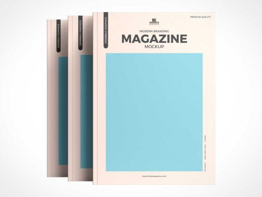 Magazine de marque debout Cover Mockups PSD