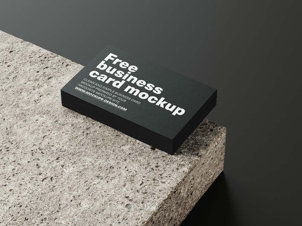 Free Stone Business Cards Mockup