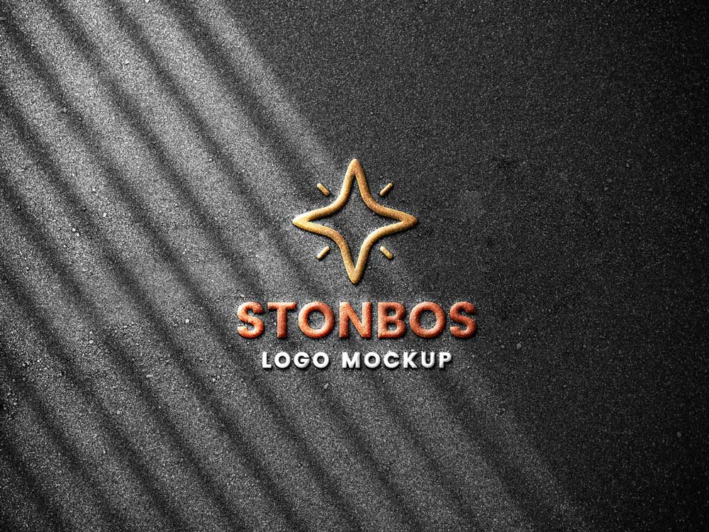 Maqueta de logotipo de piedra gratis
