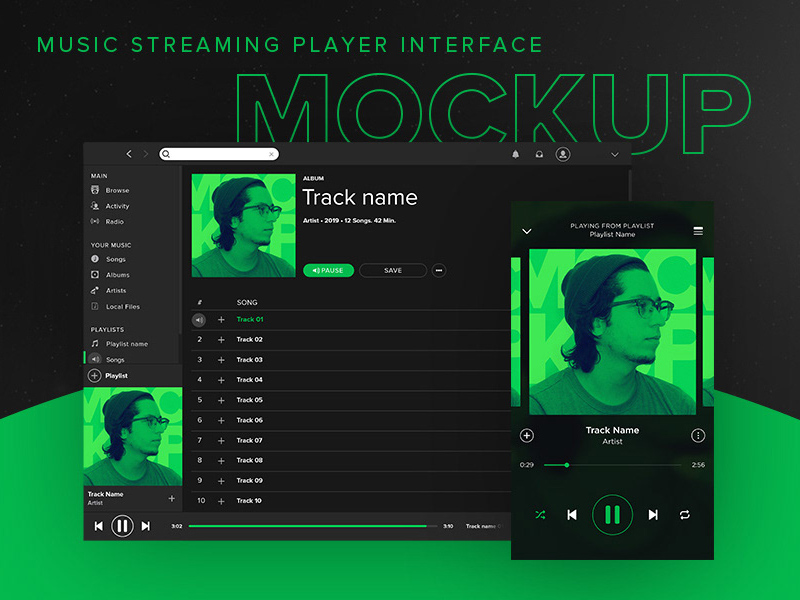 Streaming Player UI Kit Mockup