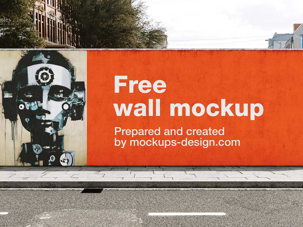 Free Street Wall Mockup