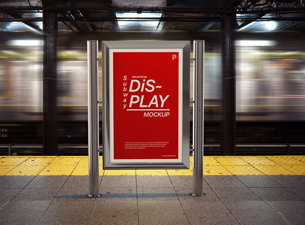 Maqueta de visualización de publicidad de metro libre | Plantillas PSD  gratuitas