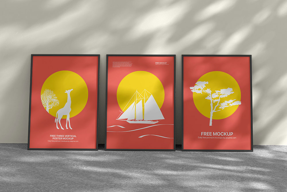 Tres maquetas de póster verticales gratis
