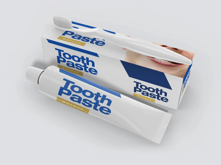Maqueta de pasta de dientes gratis