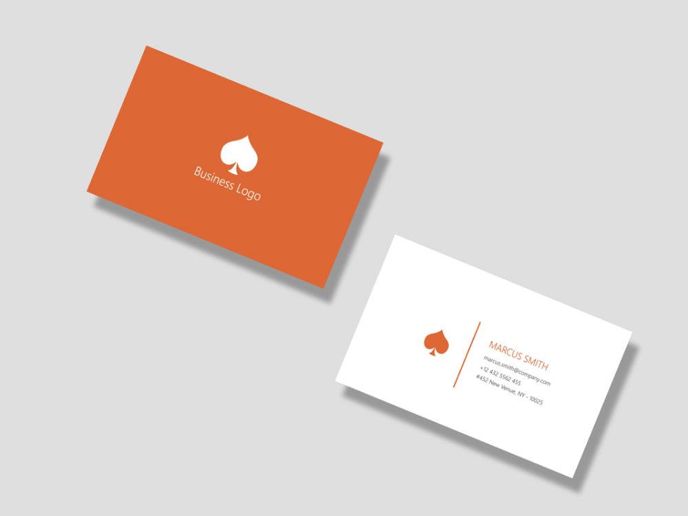 Top View Business Card Mockup Free