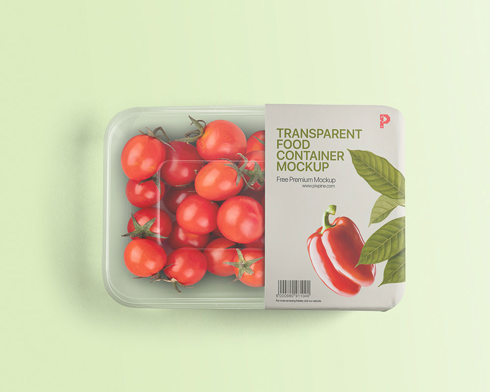 Free Transparent Food Container Mockup