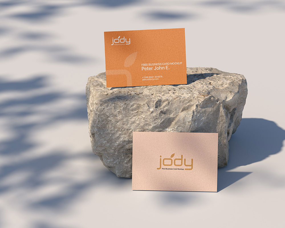 Free Two Business Card Mockup