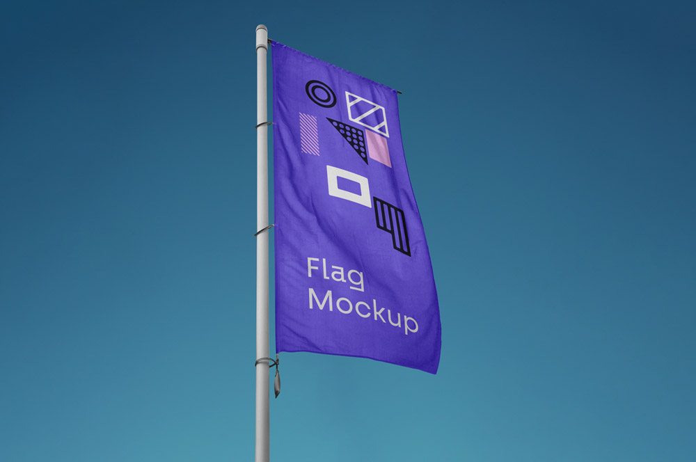 Free Vertical Flag Mockup PSD
