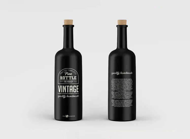 Maqueta de botella vintage gratis