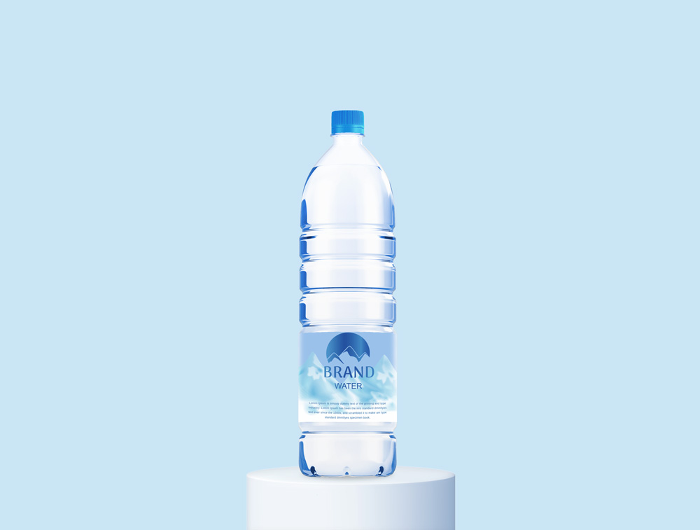 Maqueta de botella de agua gratis PSD