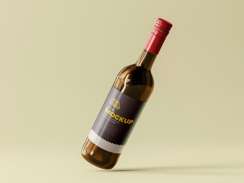 Free Wine Bottle Label Mockup