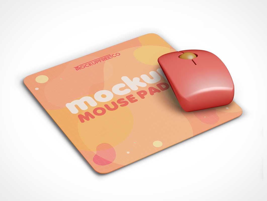 Беспроводная мышь & Mousepad PSD Mockup