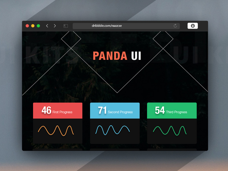 Панда Темный пользовательский интерфейс комплект комплект