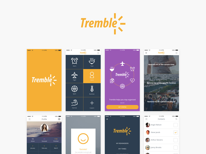 Комплект пользовательского интерфейса Tremble для iOS