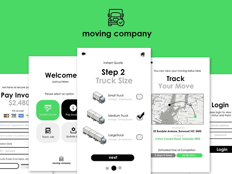 Moving App UI Kit