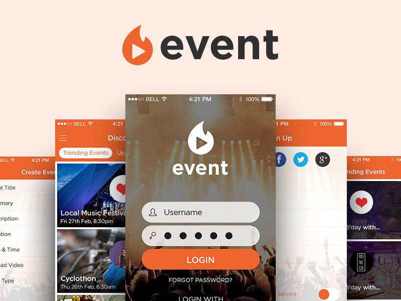 Kit de interfaz de usuario de la aplicación de eventos