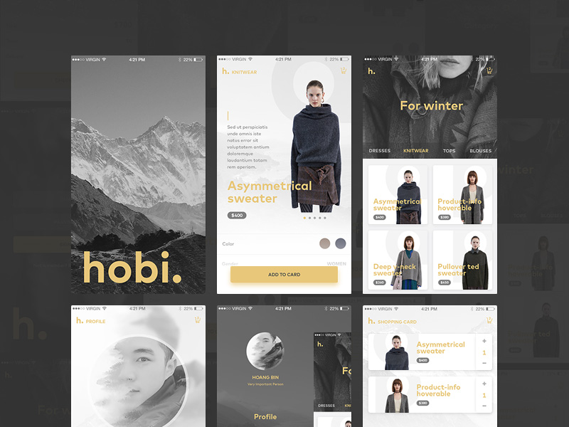 Mobile Fashion & E-Commerce UI Kit