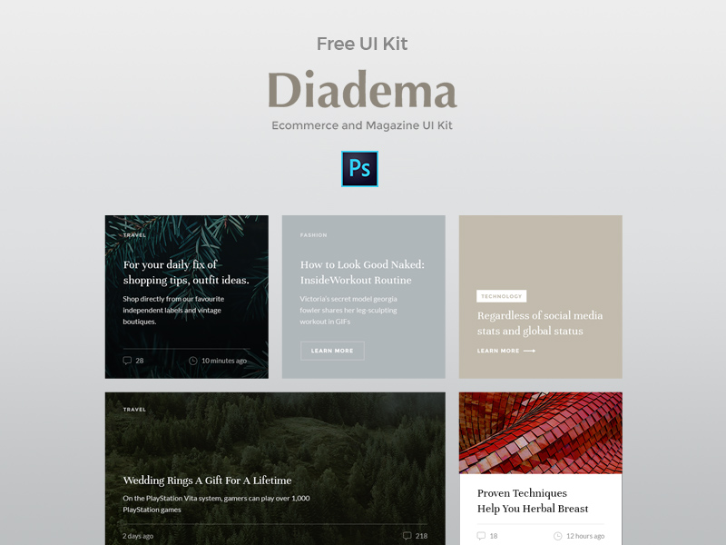 Набор пользовательского интерфейса журнала Diadema