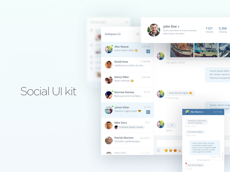 Kit d’interface utilisateur sociale